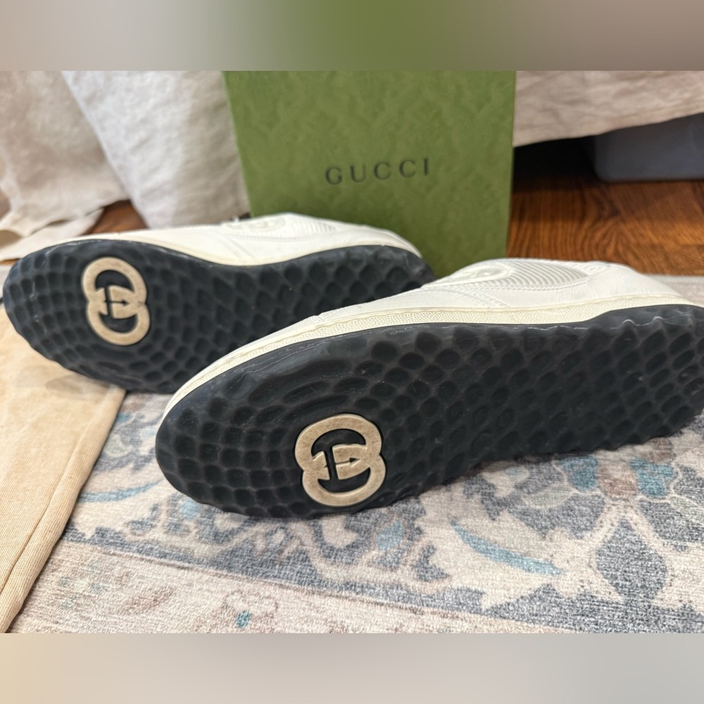 New in box Men’s GUCCI MAC80 Designer Sneakers shoes White black Size 7 Leather - Picture 7 of 10